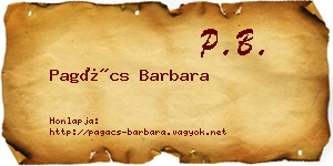 Pagács Barbara névjegykártya