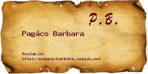 Pagács Barbara névjegykártya